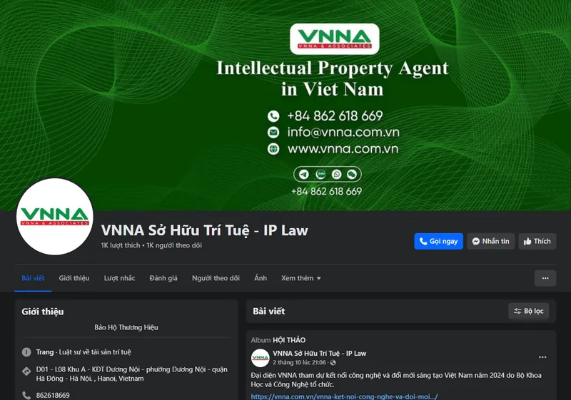 Sản phẩm fanpage min — Công Ty TNHH Sở Hữu Trí Tuệ VNNA & ASSOCIATES — MST 0109984376