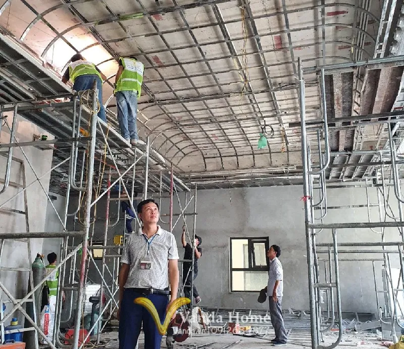Sản phẩm Thi cong tran Picomat Biet thu thi cong khung xuong inox Vanda.vn_ — Công Ty Cổ Phần Kiến Trúc & Nội Thất VANDA — MST 0110004920