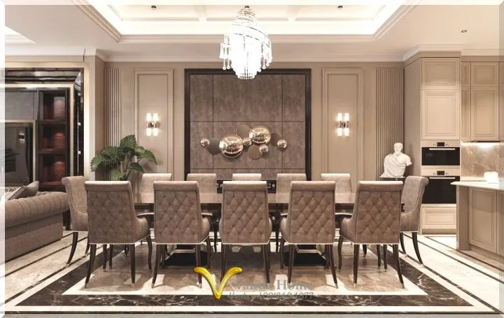 Sản phẩm Thiet ke Noi that Phong an Biet thu Tan co dien Luxury — Công Ty Cổ Phần Kiến Trúc & Nội Thất VANDA — MST 0110004920