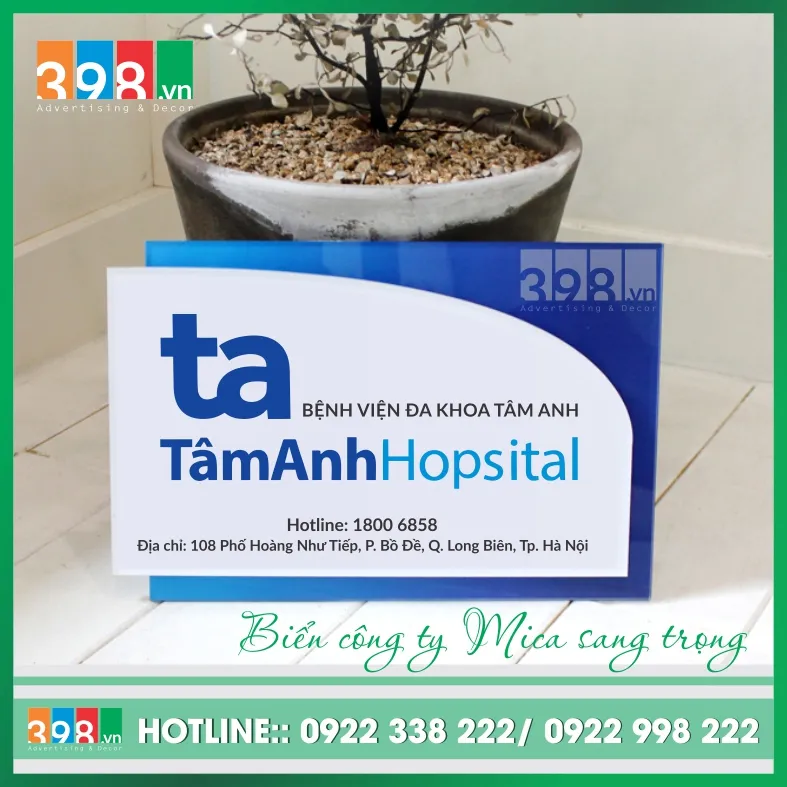 Sản phẩm Bien ten cong ty bang mica 2 lớp — Công Ty TNHH Quảng Cáo & Nội Thất 398 — MST 0110093857