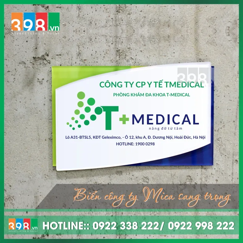 Sản phẩm Bien ten cong ty bang mica 5mm — Công Ty TNHH Quảng Cáo & Nội Thất 398 — MST 0110093857