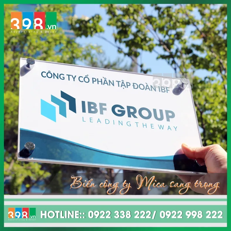 Sản phẩm Bien ten cong ty bang mica Mau 3 — Công Ty TNHH Quảng Cáo & Nội Thất 398 — MST 0110093857