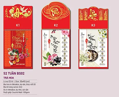 Sản phẩm in lich 52 tuan — Công Ty Cổ Phần Thiết Kế In HD — MST 0110148873