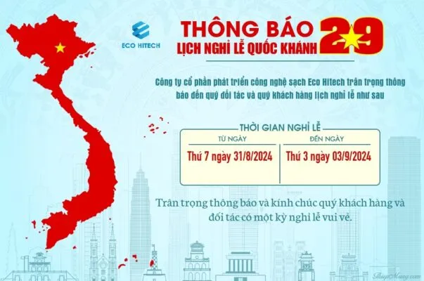 Sản phẩm Thong bao nghi le 2 9 2024 Eco Hitech 603x400 — Công Ty Cổ Phần Phát Triển Công Nghệ Sạch Eco Hitech — MST 0110497264