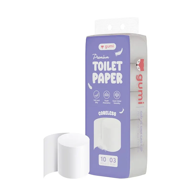 Sản phẩm xach giay ve sinh 10 cuon 3 lop khong loi — Công Ty Cổ Phần Sản Xuất Và Phân Phối Gumi — MST 0110529727