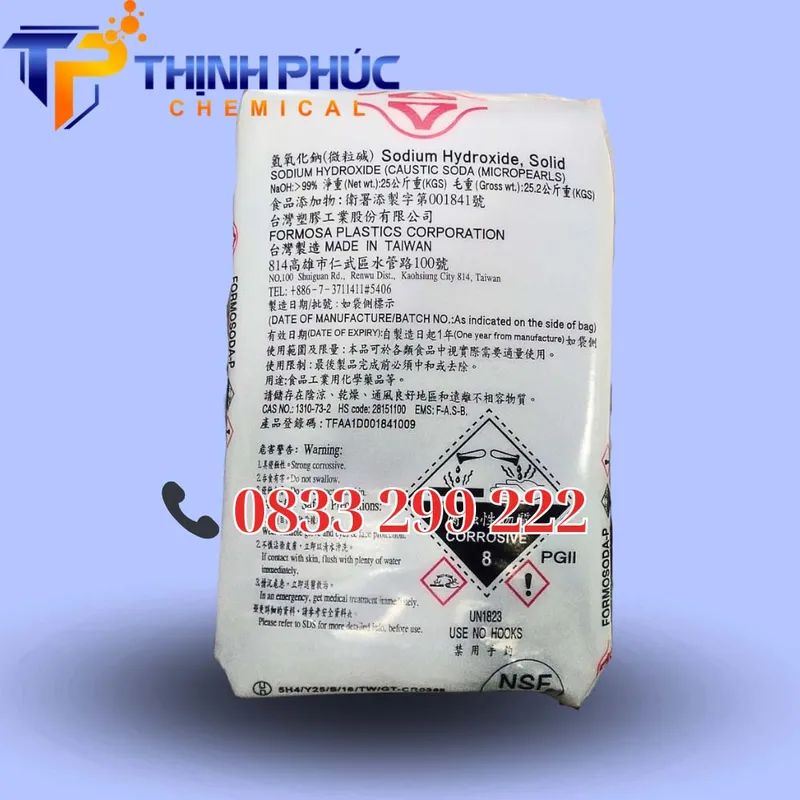 Sản phẩm xut hat dai loan formosa — Hóa Chất Ngành Dệt Nhuộm Thịnh Phúc - Công Ty TNHH Xuất Nhập Khẩu Hóa Chất Thịnh
Phúc — MST 0110732373