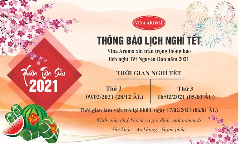 Sản phẩm 1611893060_thongbaonghiletet — Công Ty TNHH Hương Liệu Thực Phẩm Việt Nam — MST 0200566628