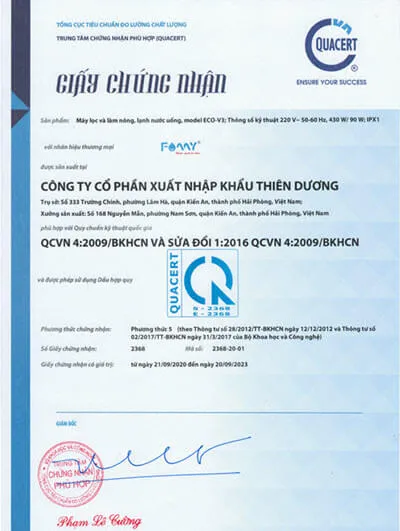Sản phẩm QCVN 04 2009 BKHCN 600px — Máy Lọc Nước Famy - Công Ty Cổ Phần Xuất Nhập Khẩu Thiên Dương — MST 0200761900