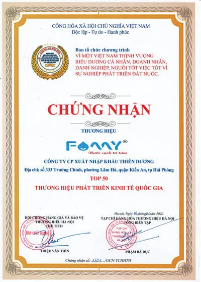 Sản phẩm top 50 thuong hieu phat trien kinh te quoc gia — Máy Lọc Nước Famy - Công Ty Cổ Phần Xuất Nhập Khẩu Thiên Dương — MST 0200761900