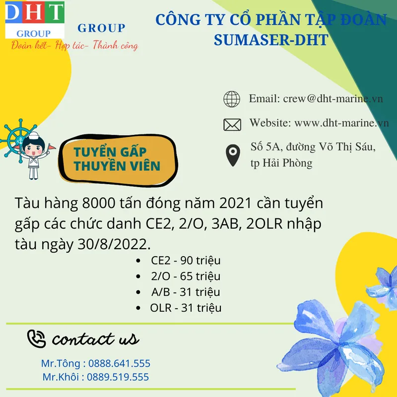 Sản phẩm 2819tuyen gap thuyen vien 2 — Công Ty Cổ Phần Quốc Tế Sumaser — MST 0201105958