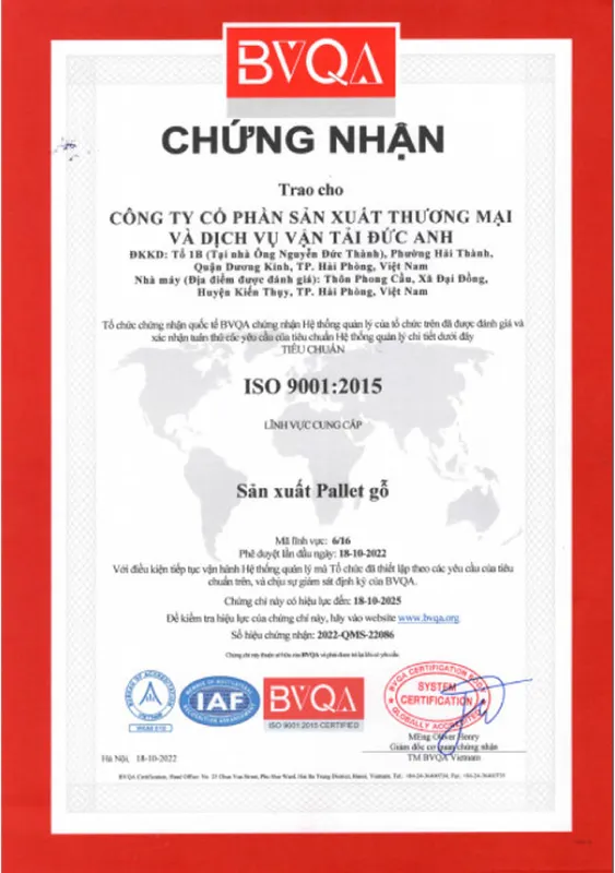 Sản phẩm iso2 — Pallet Đức Anh - Công Ty CP Sản Xuất Thương Mại Và Dịch Vụ Vận Tải Đức Anh — MST 0201259919