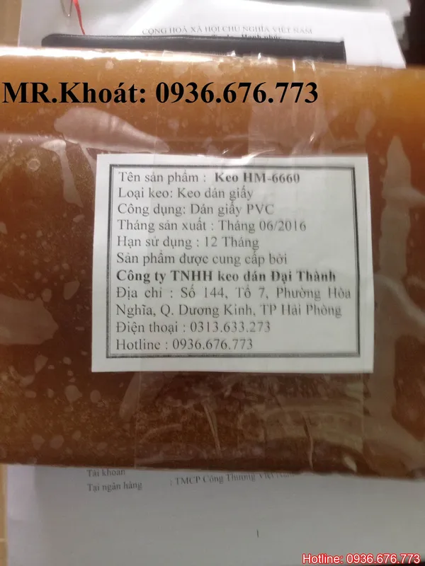 Sản phẩm Keo hot melt cho ngA nh bao bA¬ giao¥y — Dung Môi Công Nghiệp Đại Thành - Công Ty TNHH Keo Dán Đại Thành — MST 0201275205