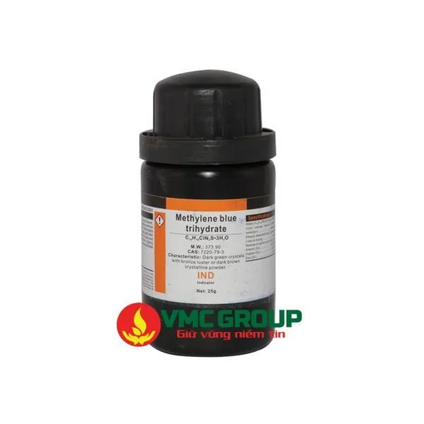 Sản phẩm C16H18ClN3S•3H2O METHYLENE BLUE TRIHYDRATE 600x600 — Công Ty Cổ Phần Đầu Tư Và Phát Triển Thị Trường Việt Mỹ — MST 0201797339