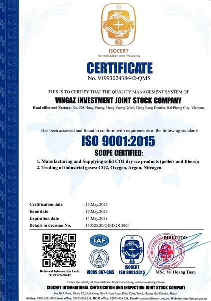 Sản phẩm 830gcn dau tu vingaz 22000 9001 hinh anh 4 jpg — Đá Khô Vingaz - Công Ty Cổ Phần Đầu Tư Vingaz — MST 0201815429