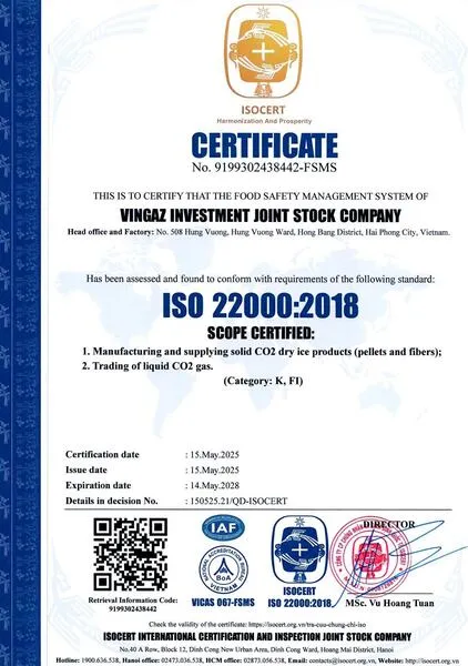 Sản phẩm 9215gcn dau tu vingaz 22000 9001 hinh anh 1 jpg — Đá Khô Vingaz - Công Ty Cổ Phần Đầu Tư Vingaz — MST 0201815429