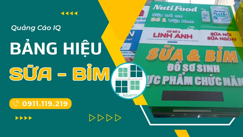 Sản phẩm bang hieu sua bim — Biển Hiệu Quảng Cáo IQ - Công Ty Cổ Phần IQ Holdings — MST 0201860943