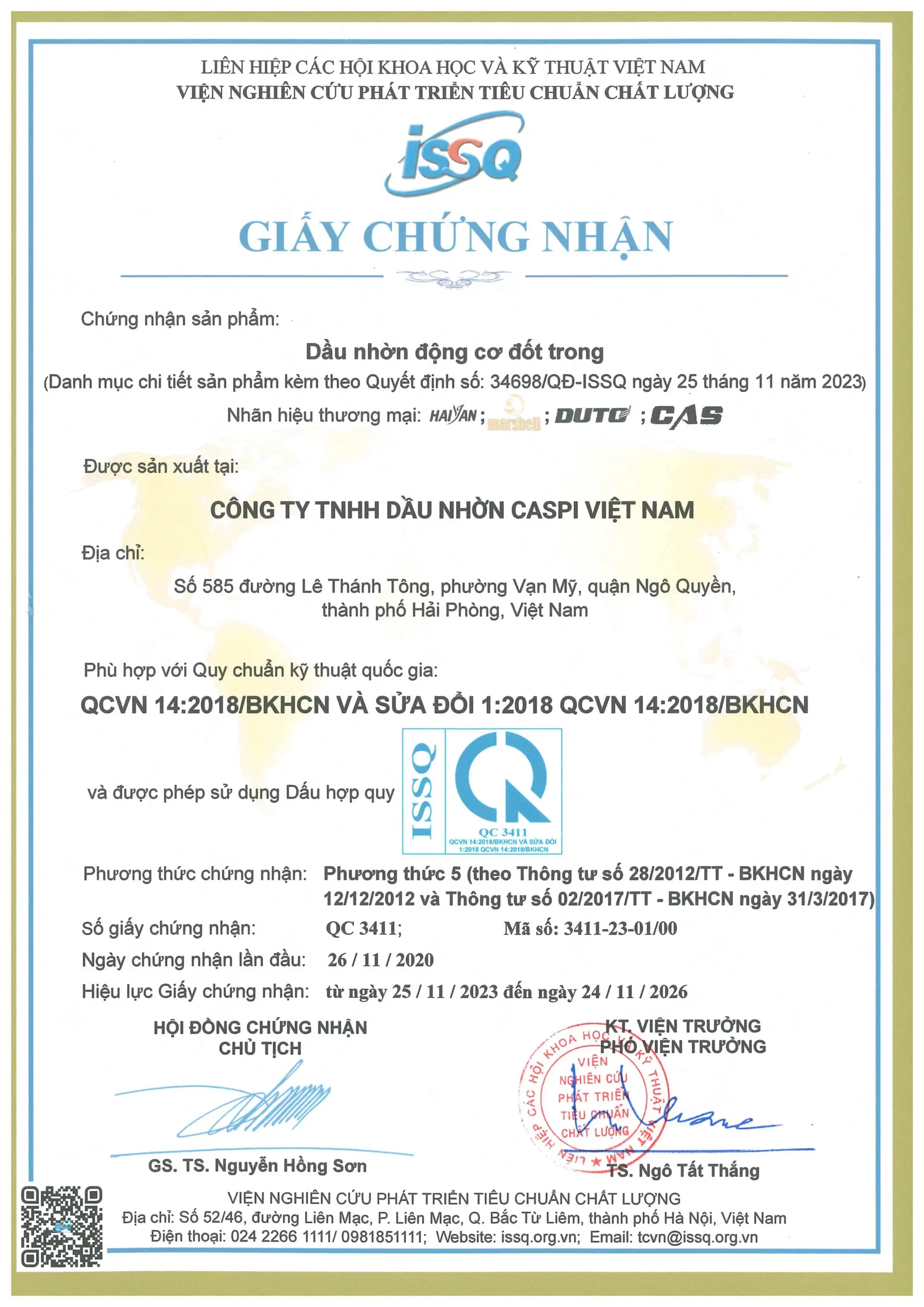 Sản phẩm QC 3411 Cty CASPI 1 scaled — Dầu Nhờn Caspi - Công Ty TNHH Dầu Nhờn Caspi Việt Nam — MST 0202000348