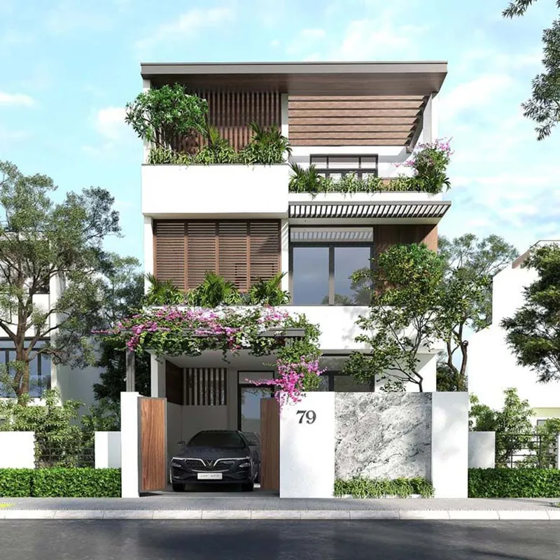 Sản phẩm kien truc nha pho 9x14m co gara — Công Ty Cổ Phần Nội Thất Và Xây Dựng TTG — MST 0202020513