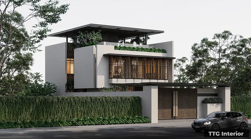 Sản phẩm thiet ke kien truc biet thu hien dai 3 tang 9 — Công Ty Cổ Phần Nội Thất Và Xây Dựng TTG — MST 0202020513