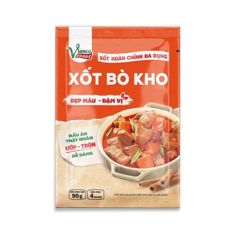 Sản phẩm XOT BO KHO XOT DA DUNG HOAN CHINH 90 GR MT — Gia Vị Vianco - Xí Nghiệp Liên Doanh Vianco LTD — MST 0300833669