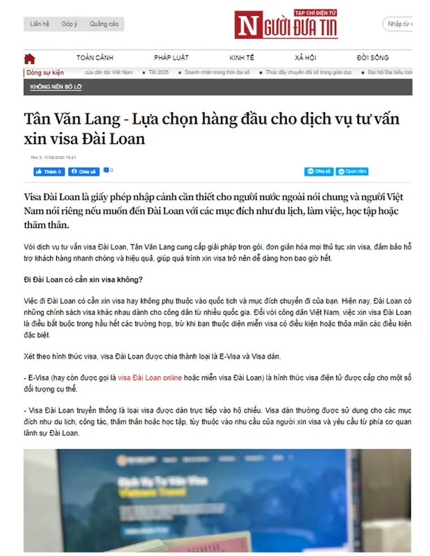 Sản phẩm tan van lang bao nguoi dua tin — Công Ty Cổ Phần Dịch Vụ Du Lịch Và Thương Mại Tân Văn Lang — MST 0300977533