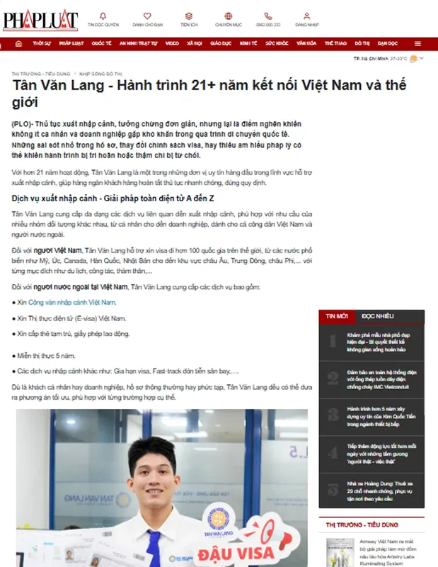 Sản phẩm phap luat — Công Ty Cổ Phần Dịch Vụ Du Lịch Và Thương Mại Tân Văn Lang — MST 0300977533