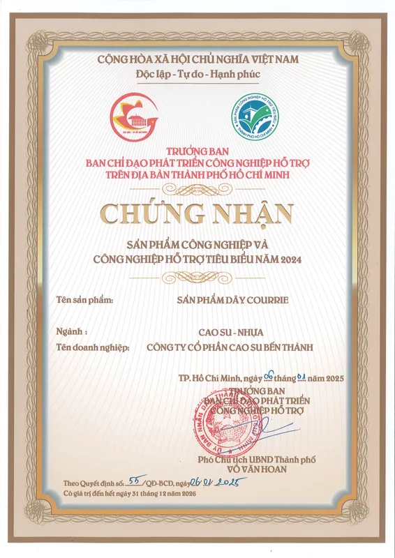 Sản phẩm SAN PHAM TIEU BIEU DAY CUROA NAM 2024 1736319198 — BERUBCO - Công Ty Cổ Phần Cao Su Bến Thành — MST 0301150295