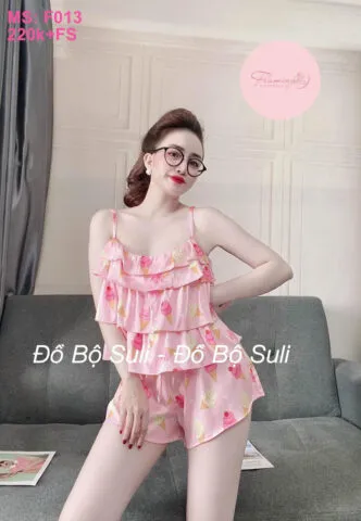Sản phẩm bo do ngu hai day lua satin mau kem voi hoa tiet de thuong — Công Ty CP Tập Đoàn Thời Trang Thái Tuấn — MST 0301455459