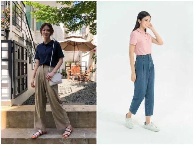 Sản phẩm hinh anh mot nguoi phu nu mac ao polo ket hop cung quan ong rong cap cao tao dang thanh lich — Công Ty CP Tập Đoàn Thời Trang Thái Tuấn — MST 0301455459