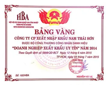 Sản phẩm Doanh nghiệp Xuất khẩu Uy tín 2014 359x283 — Bao Bì Nhựa Nam Thái Sơn - Công Ty CP Xuất Nhập Khẩu Nam Thái Sơn — MST 0301482452
