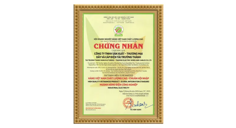 Sản phẩm hvnclc chn 2025 homepage v2 — Dây Cáp Điện TTT - Công Ty TNHH SX TM Dây Và Cáp Điện Tài Trường Thành — MST 0301753889