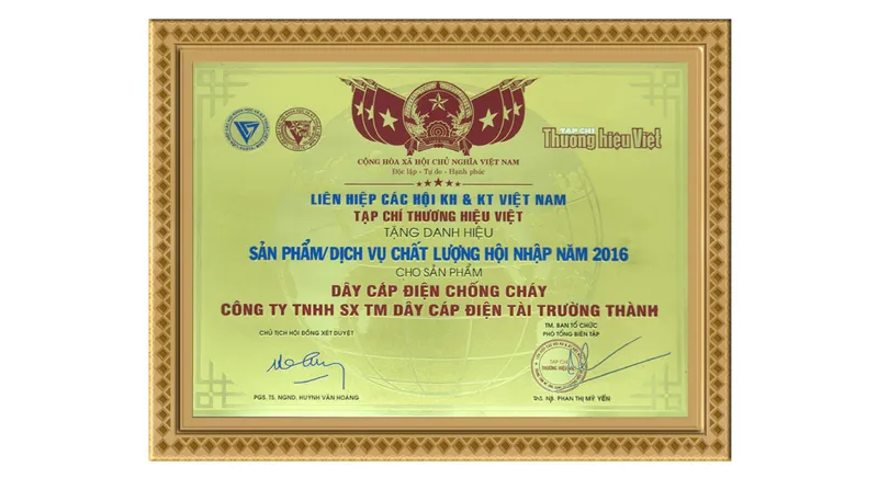 Sản phẩm san pham hoi nhap 2016 homepage v1 — Dây Cáp Điện TTT - Công Ty TNHH SX TM Dây Và Cáp Điện Tài Trường Thành — MST 0301753889