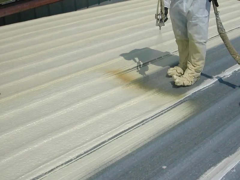 Sản phẩm 4 Spray Polyurethane Foam roofing helps to insulate this cold metal roof with a minimum coating of one and half inches_ — Công Ty TNHH Tấm Cách Nhiệt — MST 0301886991