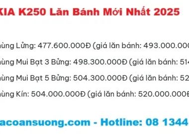 Sản phẩm gia xe kia k250 lan banh moi nhat 7943 — Công Ty TNHH Một Thành Viên Thương Mại Sản Xuất Diệu Bằng - THACO An Sương -
Auto Tải & Bus TPHCM — MST 0302100434