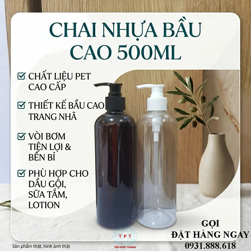 Sản phẩm chai bau cao 500ml — Nhựa Tấn Phát Thành - Công Ty TNHH Nhựa Tấn Phát Thành — MST 0302471252
