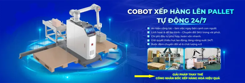 Sản phẩm VMS COBOT XEP HANG LEN PALLET scaled — Công Ty TNHH Thương Mại & Kỹ Thuật V.M.S — MST 0302547430
