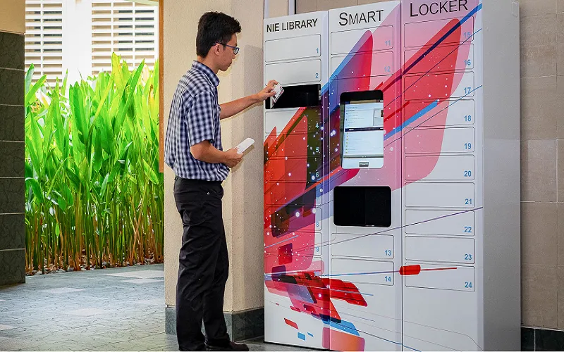 Sản phẩm Smart locker in NIE Libarary Singapore — Bàn Thao Tác M.D.K - Công Ty Trách Nhiệm Hữu Hạn M.D.K — MST 0302691145