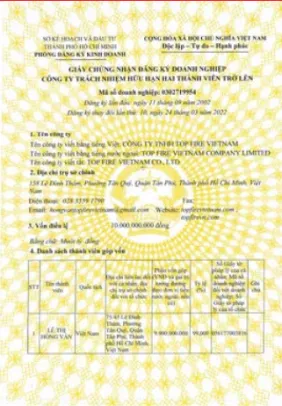 Sản phẩm cn 1734938492 — Công Ty TNHH Top Fire VietNam — MST 0302719954