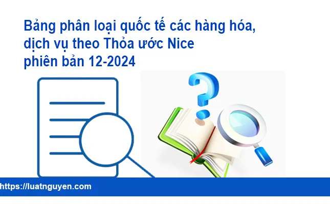 Sản phẩm bang phan loai quoc te cac hang hoa dich vu theo thoa uoc nice phien ban 12 2024 — Công Ty CP Hệ Thống Luật Nguyễn/ VP Luật Sư Luật Nguyễn — MST 0303078012