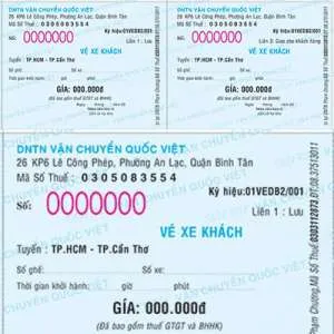 Sản phẩm 97 ve xe khach — Ngành In Phạm Chương - Công Ty TNHH MTV Phạm Chương — MST 0303112873