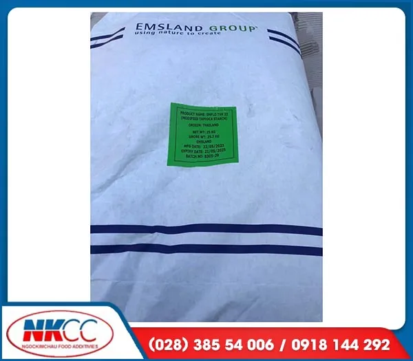 Sản phẩm 3TINH BOT KHOAI MI BIEN TINH EMFLO TVA 23 (INS1414),XUáº¤T XU THAI LANfn — Phụ Gia Thực Phẩm Ngọc Kim Châu - Công Ty TNHH Thương Mại Ngọc Kim Châu — MST 0303186191