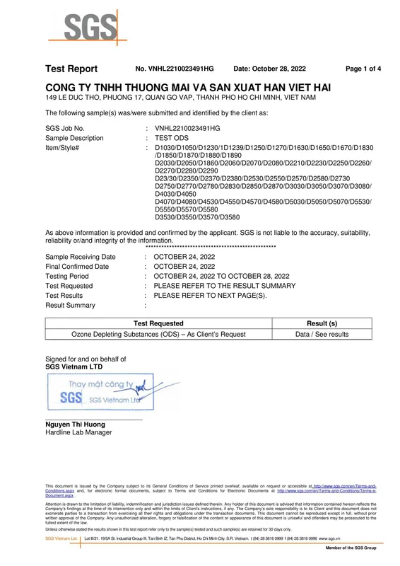 Sản phẩm 5. VNHL2210023491HG test ODS hnh nh 0 — Công Ty TNHH Thương Mại & Sản Xuất Hàn Việt Hải — MST 0303379563