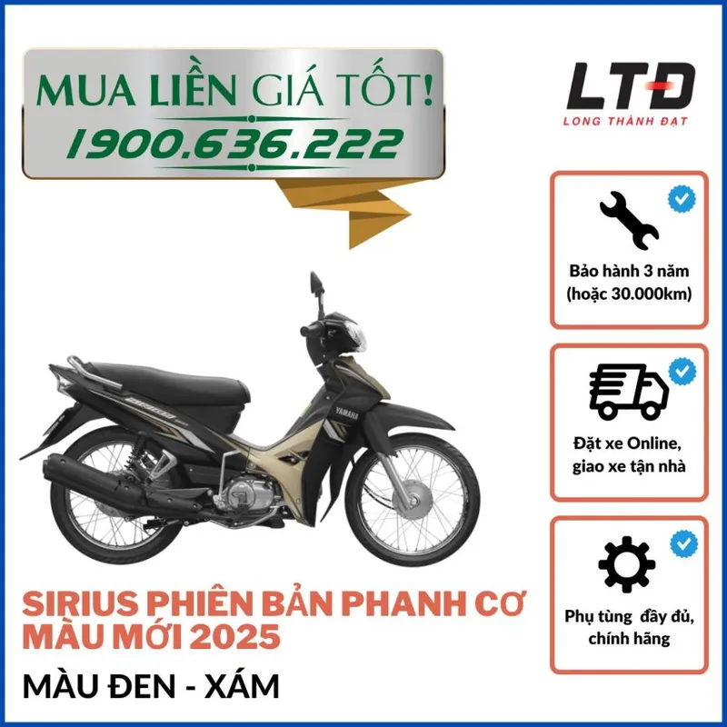 Sản phẩm sirius phien ban phanh co mau moi 2025 cam — Công Ty TNHH Thương Mại Long Thành Đạt — MST 0304034850