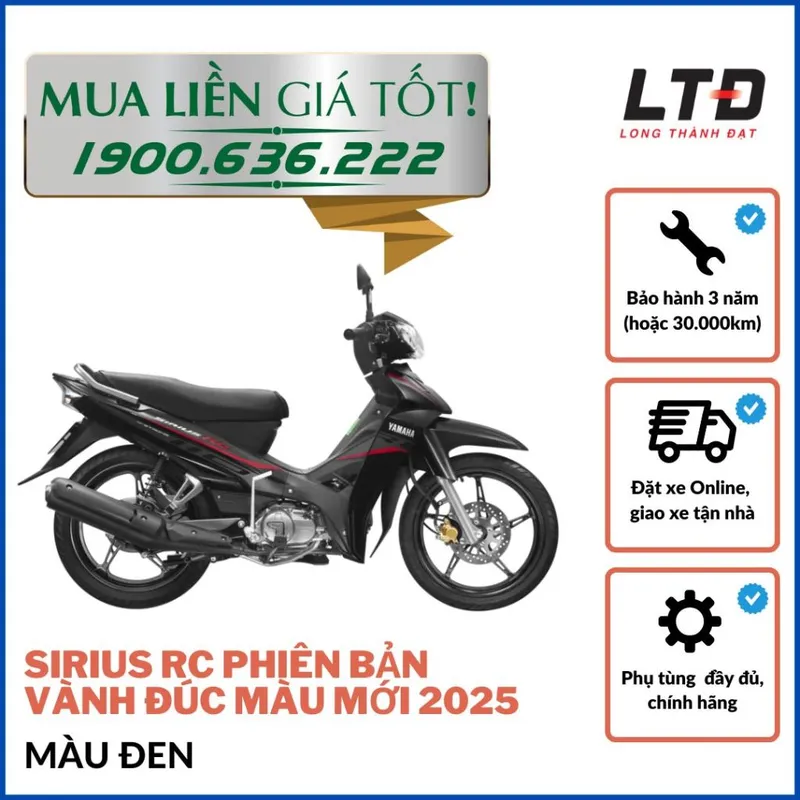 Sản phẩm sirius rc phien ban vanh duc mau moi 2025 den — Công Ty TNHH Thương Mại Long Thành Đạt — MST 0304034850