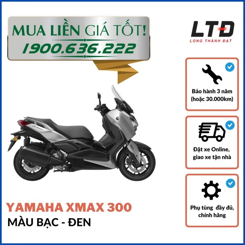Sản phẩm yamaha xmax 300 mau bac den — Công Ty TNHH Thương Mại Long Thành Đạt — MST 0304034850