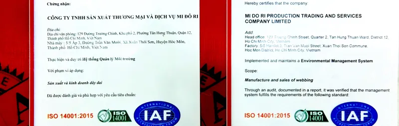 Sản phẩm 14817697600 — Dây Đai Dệt Midori - Công Ty TNHH Sản Xuất - Thương Mại Và Dịch Vụ Mi Đô Ri — MST 0304039062