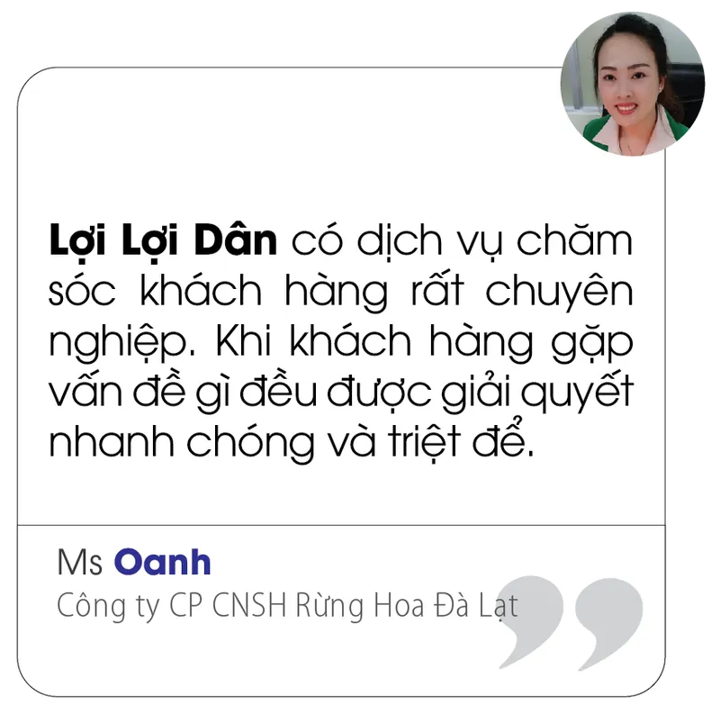 Sản phẩm feed back 03 — Vật Tư Nông Nghiệp Lợi Lợi Dân - Công Ty TNHH Lợi Lợi Dân — MST 0304058918