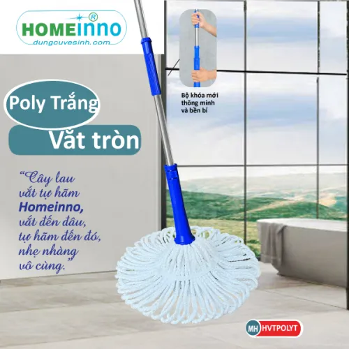 Sản phẩm cay lau tu ham tron polyster trang_s3931 — Dụng Cụ Vệ Sinh Homeinno - Công Ty TNHH Canh Tân Gia — MST 0304143151