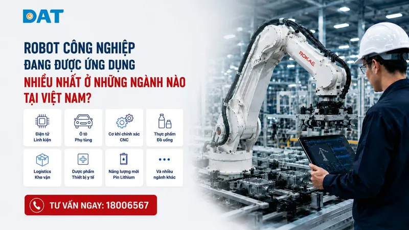 Sản phẩm robot cong nghiep duoc ung dung nhanh nao nhung nganh dang ung dung robot cong nghiep hieu qua tai viet nam — Công Ty Cổ Phần Tập Đoàn DAT — MST 0304239914