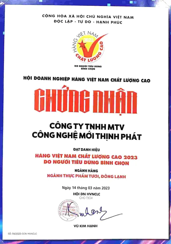 Sản phẩm hvnclc 2023 — Phụ Gia Thực Phẩm Trường Thịnh - Công Ty Cổ Phần Đầu Tư Xây Dựng Và Thương Mại
Trường Thịnh — MST 0305042967